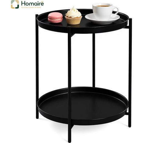 Schwarzer Beistelltisch aus Metall 44 x 44 x 53 cm HOMAIRE (1/5)