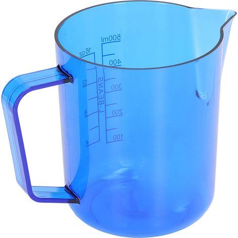 Pichet à lait acrylique 600ml avec bec aigle anti-casse pour mousseur à lait bleu (1/5)