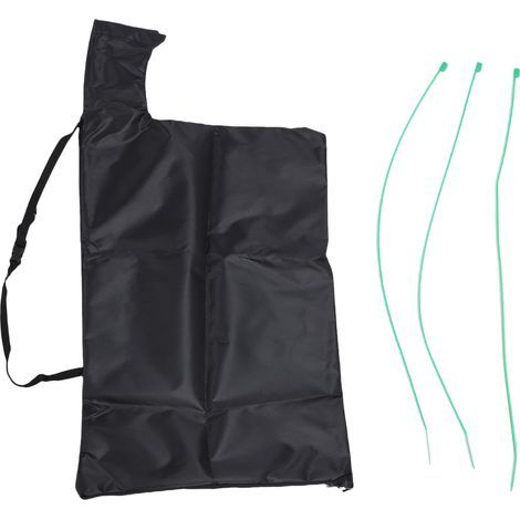 Replacement vacuum bag for leaf blower, with cable tie, portable Oxford cloth handle, zippered discharge, black (1/5)