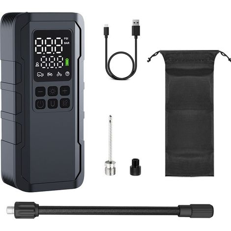 Mini Portable Car Air Pump, Handheld Wireless Charging Air Pump, Tire Pump, Suitable for Bicycles, Cars, Electric Cars, Bicycles, Small Trucks and Golf Balls (1/5)