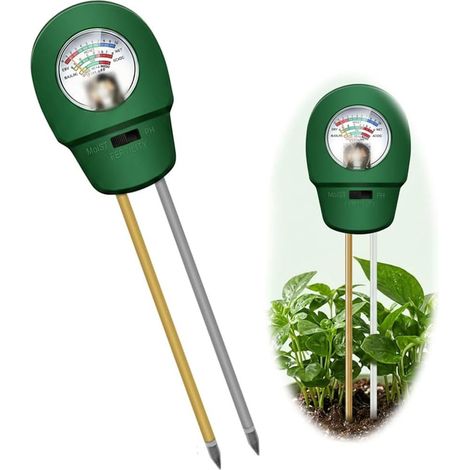 JSSEVN-Testeur Humidité Sol et pH Mètre 3 en 1, Hygromètre Plante Numérique, Sonde de Température et Lumière pour Jardin, Pelouse, Ferme (1/5)