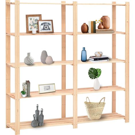Étagère de stockage 5 niveaux 170x38x170 cm Pin solide 500 kg
