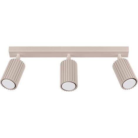 Moderne Deckenleuchte, taupefarbener Streifen, 45 cm, bewegliche geriffelte Strahler, 3 x GU10 10 W KARBON Sollux Lighting
