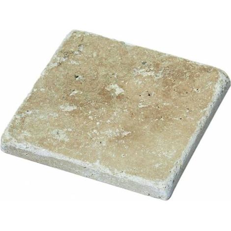 Decoon – Lot de 13 mosaïques travertin 20 x 20 cm – Beige – 0,52 m² pour crédence cuisine ou mur salle de bains – Pierre vieillie décorative