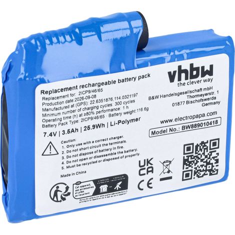 vhbw Akku kompatibel mit Sky Fox beheizbare Kleidung (3,5 Ah, 7,4 V, Li-Polymer) (1/5)
