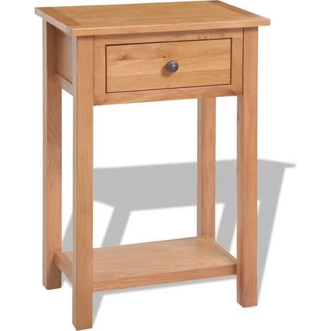 Mesita de noche cómoda armario mueble de dormitorio consola 50 x 32 x 75 cm madera maciza de roble 1402150 (1/5)