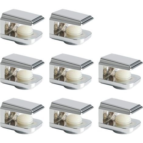 8-teiliges Glasklemmen-Set, verstellbare Glashalterung, polierte Oberfläche, geeignet für 5–8 mm dickes Glas