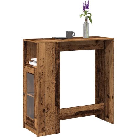 Bartisch mit Regal Altholz-Optik 101x40x103,5 cm Holzwerkstoff