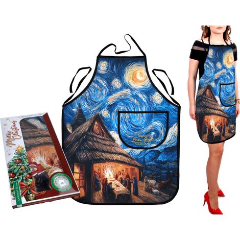 Delantal de cocina Carmani, inspirado en la pintura de VAN GOGH / Navidad (1/4)