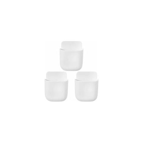 Organisateur de support de télécommande 3 pièces organisateur mural organisateur multimédia boîte de rangement pour télécommande TV(blanc) (1/4)