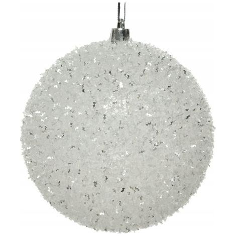 Bruchsichere Christbaumkugel 10 cm, weiß und silber (1/3)
