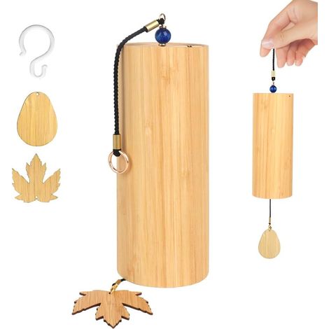 Carillon éolien japonais en bambou, carillon éolien en bambou naturel, carillon éolien en bambou, carillon éolien zen pour la méditation suspendue en extérieur, la guérison sonore, le yoga, la décorat (1/5)