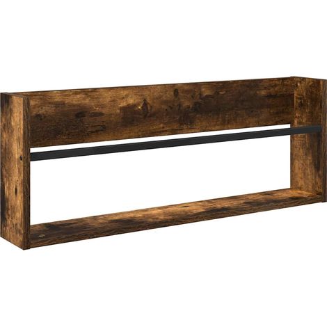 Maison Exclusive - Scaffale per riviste Rovere fumé 80 x 12 x 30 cm