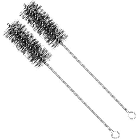 Juego de 2 cepillos metálicos de 40 mm para tubos de estufa, cepillo de chimenea de acero inoxidable, kit flexible de limpieza de chimeneas para limpieza de conductos de humos, mantenimiento de calder (1/5)