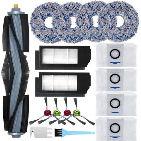 Zubehör für Ecovacs Deebot X1 Omni / X1 e Omni / X1 Turbo Staubsauger: 1 Hauptbürste, 4 Seitenbürsten, 4 Wischpads, 2 Filter, 4 Beutel, 2 Reinigungsbürsten (1/5)