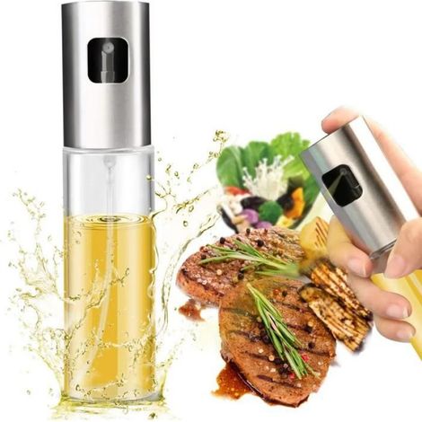 Pulvérisateur Huile - 100 ml - Brouillard Extra Fin - Verre Cristal Transparent - Pour Huile Vinaigre Citron Eau - 1 Pièce (1/5)