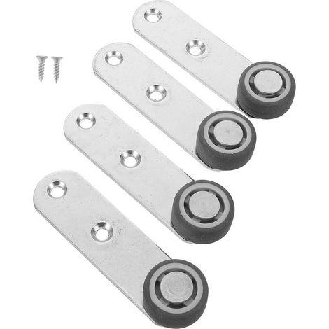 Roulettes pour Porte Coulissante 4Pcs en Caoutchouc Tpe et Galvanisées Support de Porte en Bois Design Latéral (1/5)