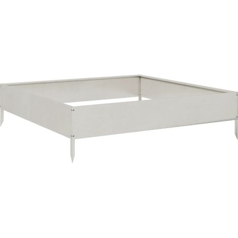 Vassoio per fioriera aiuola rialzata piante fiori terrazza giardino giardino 100 x 100 x 26 cm acciaio inossidabile Argento 020039277