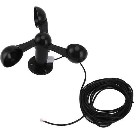 Windmess-Anemometer mit 3 Messbechern, 8 m wasserdichtem Kabel, störungsfrei, vielseitig einsetzbar, einfache Installation für die Windmessung im Freien