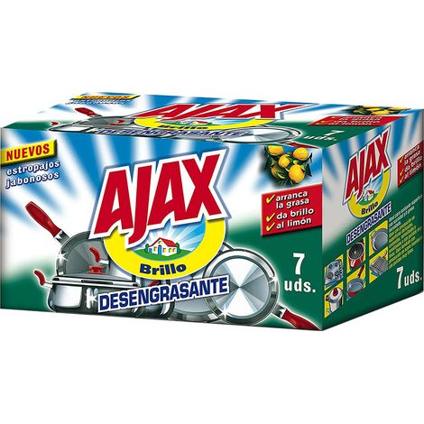 AJAX Sapone Sgrassante Paglietta al Profumo di Limone (Confezione da 7)