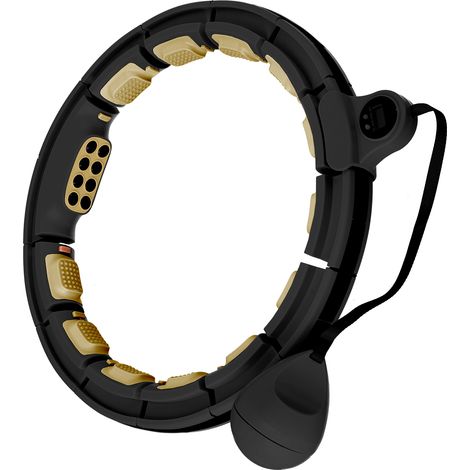HHM13 NUEVO aro de hula-hoop negro/dorado magnético con peso + contador HMS (1/5)