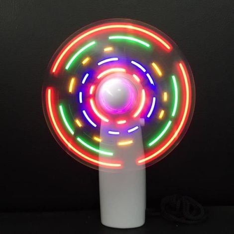 Ventilateur Portable - Mini Ventilateur Bureau avec Veilleuse LED - Alimenté par 3 Piles AAA - Dimensions 10,5 x 6 x 3,5 cm - 1 Pièce