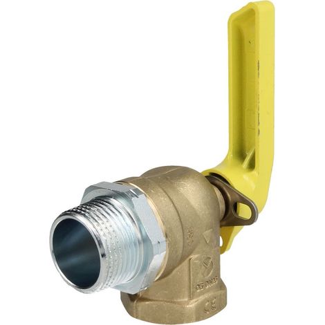 Robinet d'arrêt gaz équerre pour compteur bitube 1'' avec GS 4,0 m³/h