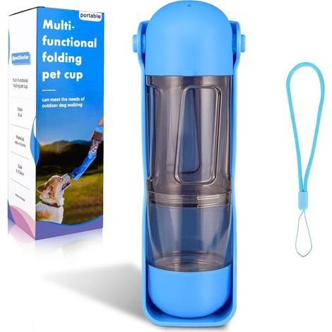 Portable Pet Water Bottle, Dog Walk Bottle, Portable Travel Dog Water Bottle, Collapsible Dog Water Bottle, Portable Dog Water Bottle with Poop Scoop (1/5)
