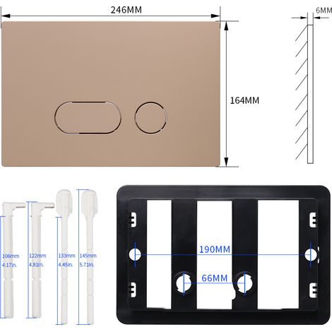 Compatible avec le panneau de réservoir d'eau Sigma UP300/UP320 dissimulé, double bouton, vente en gros, minimaliste (or mat) (1/3)
