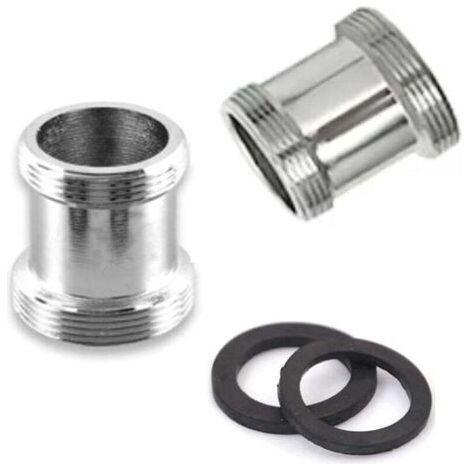 Pair Messing-Fitting-Set mit 2 Messing-Wasserhahnadaptern, 22 mm NPT-Außengewinde, Strahlregleranschluss für Spültischarmatur, Wasserfilteradapter (M24 – M22)
