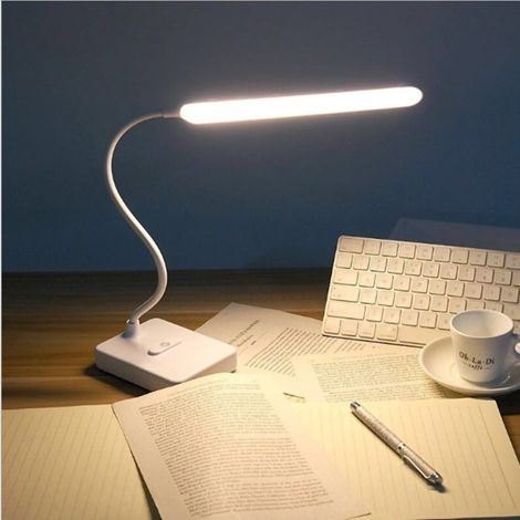 Lampe LED rechargeable USB, lampe de bureau pour étudiant, lecture, protection des yeux, veilleuse, double alimentation (batterie intégrée), 1901, cadeau. (1/3)
