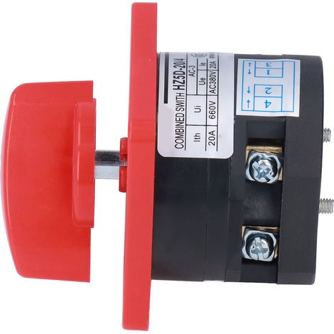 BERM Interrupteur inverseur commutateur rotatif bouton 1 pole 2 positions pour commande électrique AC 380V 20A 4kw matériau PC ignifuge (1/5)