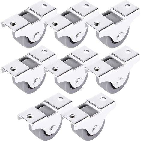 FOREHILL Lot de 8 Mini Roulettes pour Meubles 25mm Roulettes Fixes pour Meubles et Équipements (1/5)