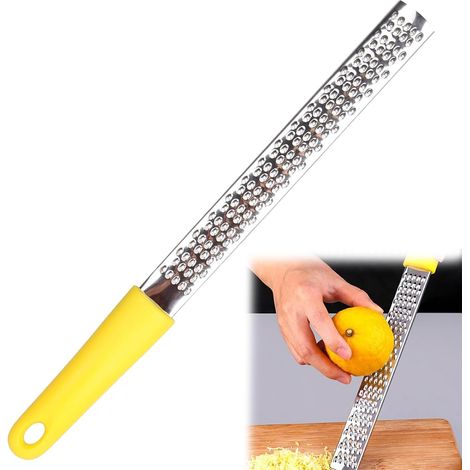 Râpe à Fromage, Zesteur d'Agrumes & Râpe à Fromage Manuelle, Râpe À Fromage Manuelle en Acier inoxydable, Zesteur Professionnel (Jaune) (1/5)