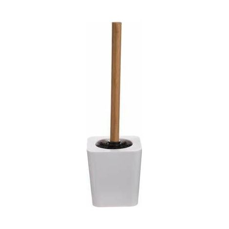 Escobillero WC Poliestireno Bambú Blanco Natureo (1/4)