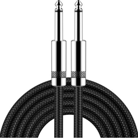 1 Câble d'instrument, Jack 6,35 mm droit et coudé, Cuivre sans oxygène 22AWG, Double blindage, Pour guitare électrique et basse (1/5)