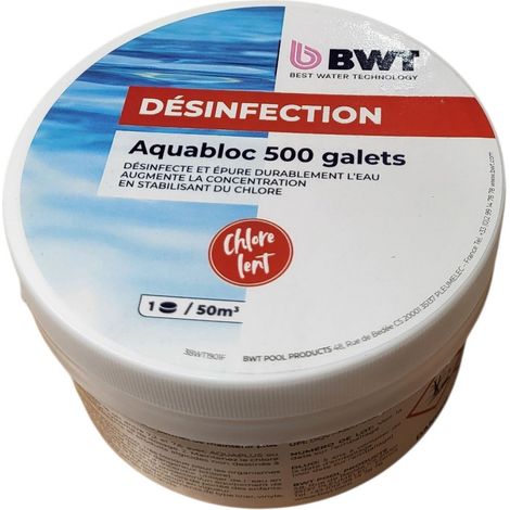 Chlore lent, galet de 500 Gr Aquabloc 500 hivernage - BWTpool