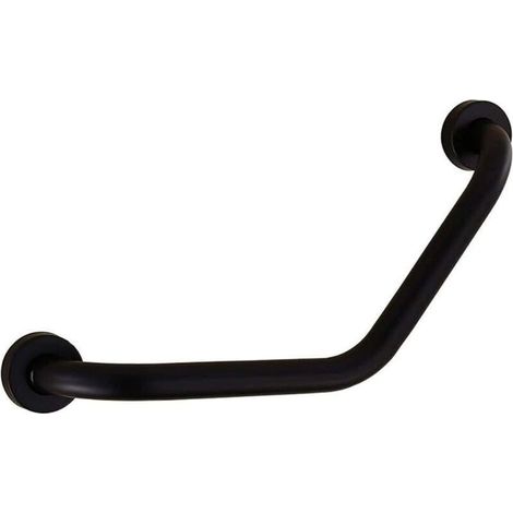 Barre D'Appui Mural 43cm Noir Support pour Baignoire Poignée Porte-Serviettes Inoxydable (1/4)