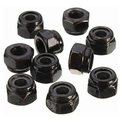 10Pcs Carbone Acier Auto-Bloquant Écrou Hexagonal Nylon Insert Écrou M2/M 2.5/M3/M4/M5/M6/M8 - M4 (1/5)