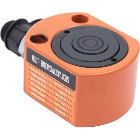 Hydraulischer Wagenheber, 20 Ton 41cc 360 Grad Mini Hydraulikheber Multiwirkender Hubzylinder, Hydraulische Hubzylinder Industrieheber für den Maschinenbau, Orange