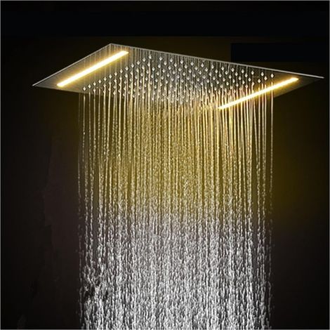 Ensemble de douche mitigeur thermostatique intelli Ensemble de système de douche à effet pluie à LED avec jet de corps de massage for douchette, mitigeur thermostatique ( Color : A shower head-1 , Siz