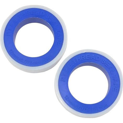 2 rollos de cinta adhesiva de 12 mm x 0,075 mm x 10 m - cinta de sellado, sellado para accesorios roscados de metal/plástico, cinta de sellado para tuberías de suministro de calefacción (1/5)
