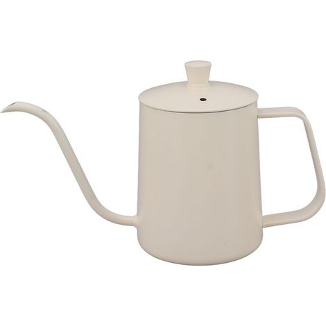 LUCKDANO Bouilloire à Cygne, Petite Bouilloire Kettle Théière en Acier Inoxydable vers le café Bouillonnement (Blanc 600ml). (1/5)