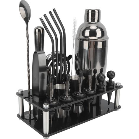 Cocktailshaker-Set, Barzubehör, Edelstahl, Schwarz (1/5)
