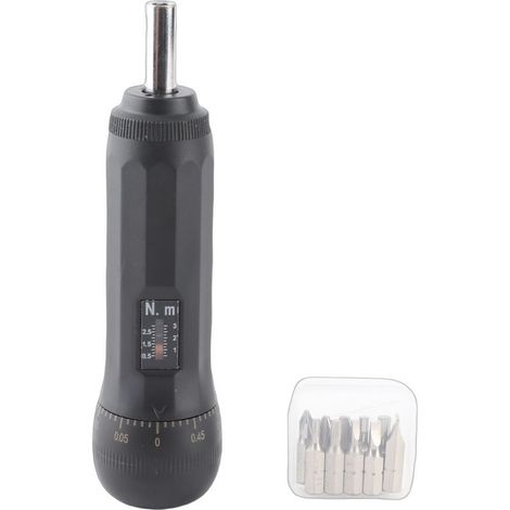 kit tournevisKit de Tournevis Dynamométrique Prédéterminé 0.5-3 N.m Drive 1/4 pouce avec Bits S2 (1/5)
