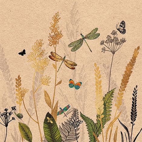 Los 20 Papierservietten 33 x 33 cm – Ornamentale Blumen & Recycling-Hintergrund – Ambiente