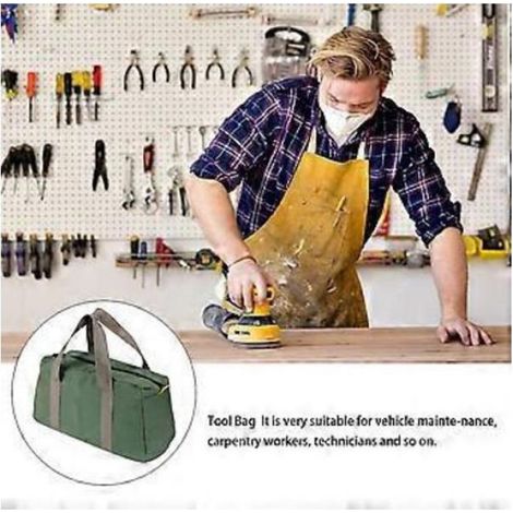 Sac à outils multifonctionnel en toile, imperméable et robuste, pour hommes et femmes, grand format Étiquette (1/4)
