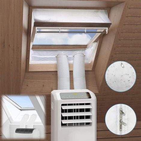 Drehbarer Fensterdichtungsstreifen – Doppelschlauch-Dichtungsset für Dachfenster – Für mobile Klimageräte und Wäschetrockner – 190 cm (1/5)