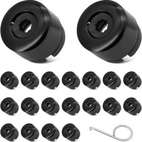 Set di 20 copridadi per bulloni ruota per VW Transporter - Neri - per Transporter T5 T6 2003-2020 - Dadi ruota con estrattore (1/5)