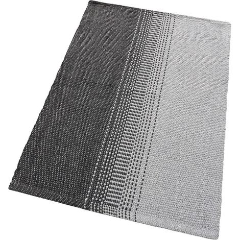 Tappeto Cucina Bagno Puro Cotone Morbido Assorbente Tessuto Intrecciato a Mano Grigio - 55x180 cm